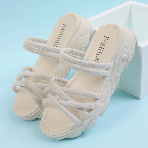 SHEIN Shoes - Hello !⭐️I’m selling these cross strap slide sandals , they are open box and new